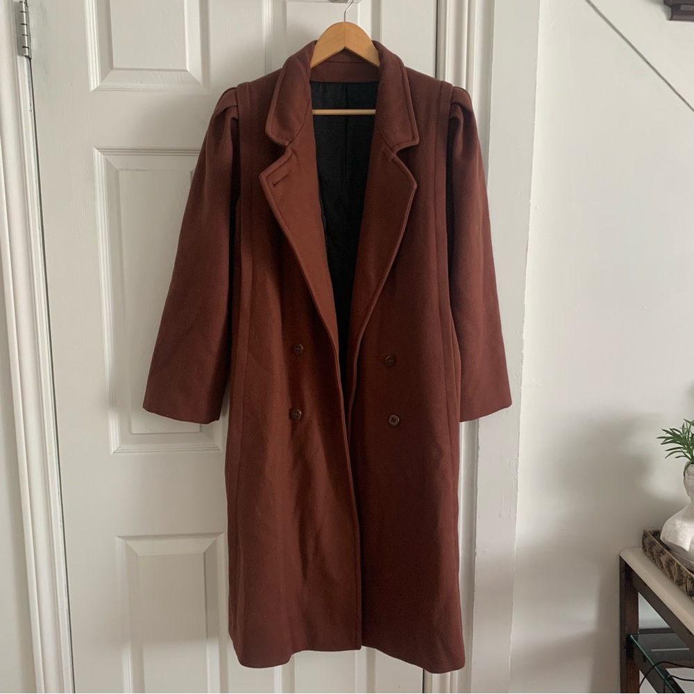 Vintage Diane Charles Brown Wool Full Length Winter Coat